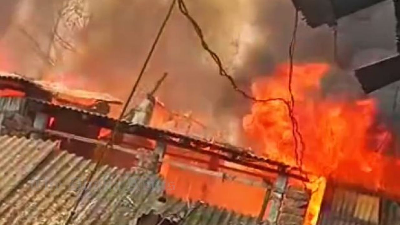 Devastating fire in Chandina, Cumilla: 8-9 houses reduced to ashes